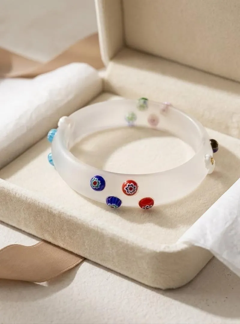 Bracelet en Verre Artistique Multicolore