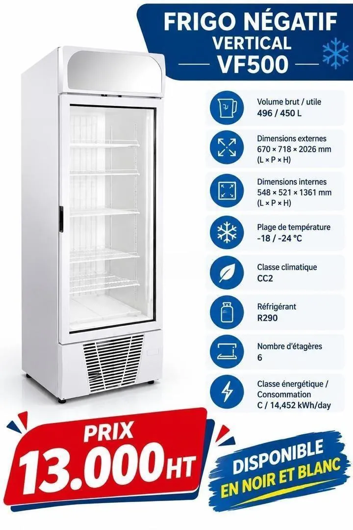 FRIGO NÉGATIF VERTICAL VF500