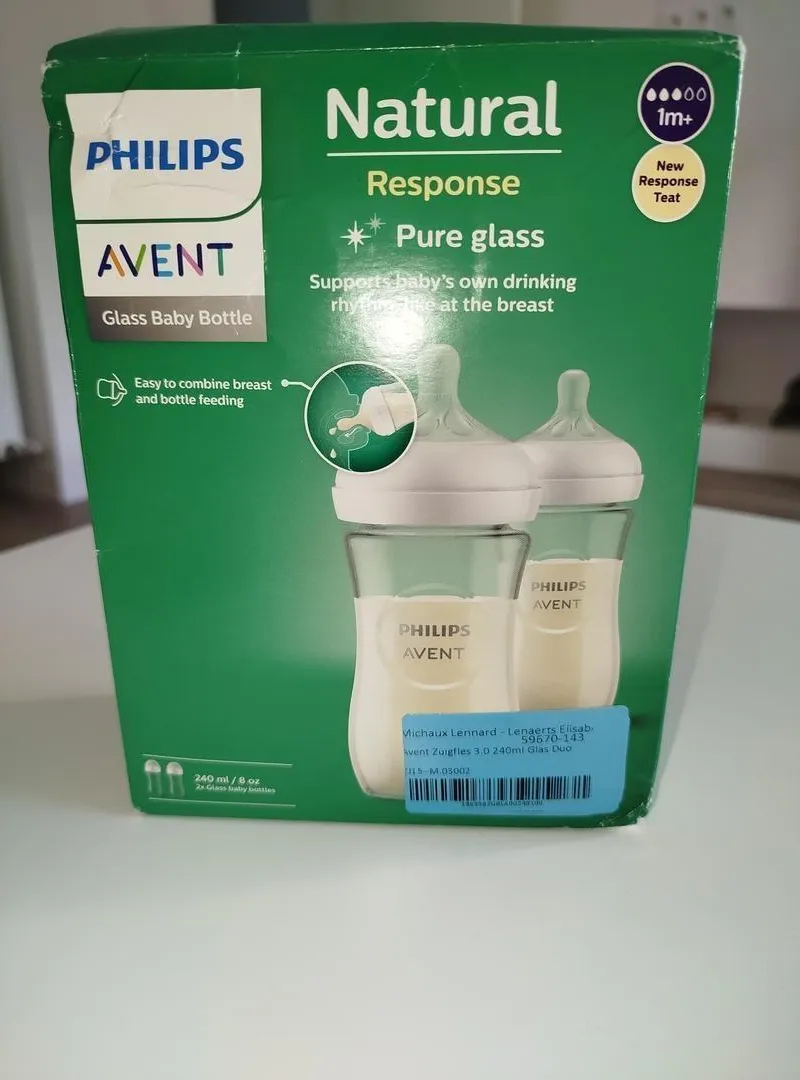 Kit de deux biberons Avent Philips neuf en verre