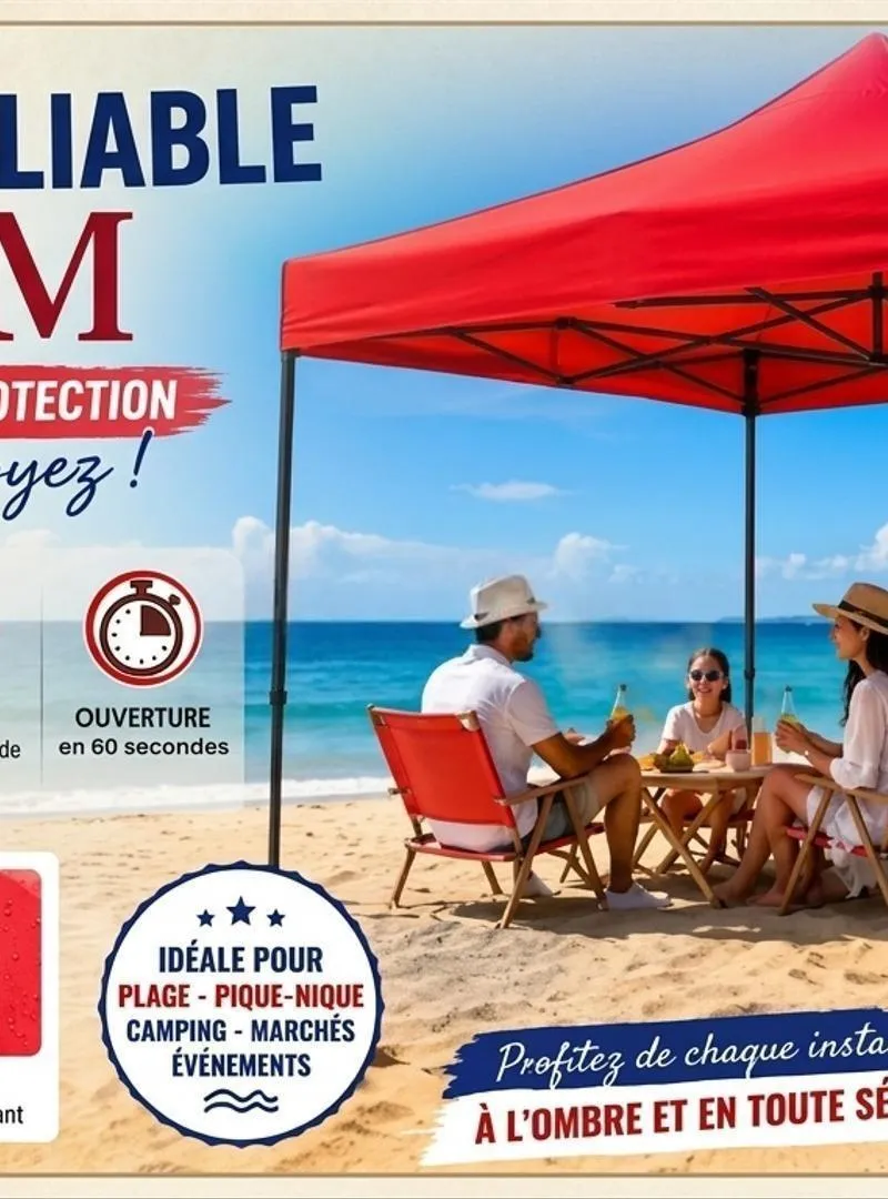 Barnum Pliable & imperméable Pro 3Mx3M ROUGE