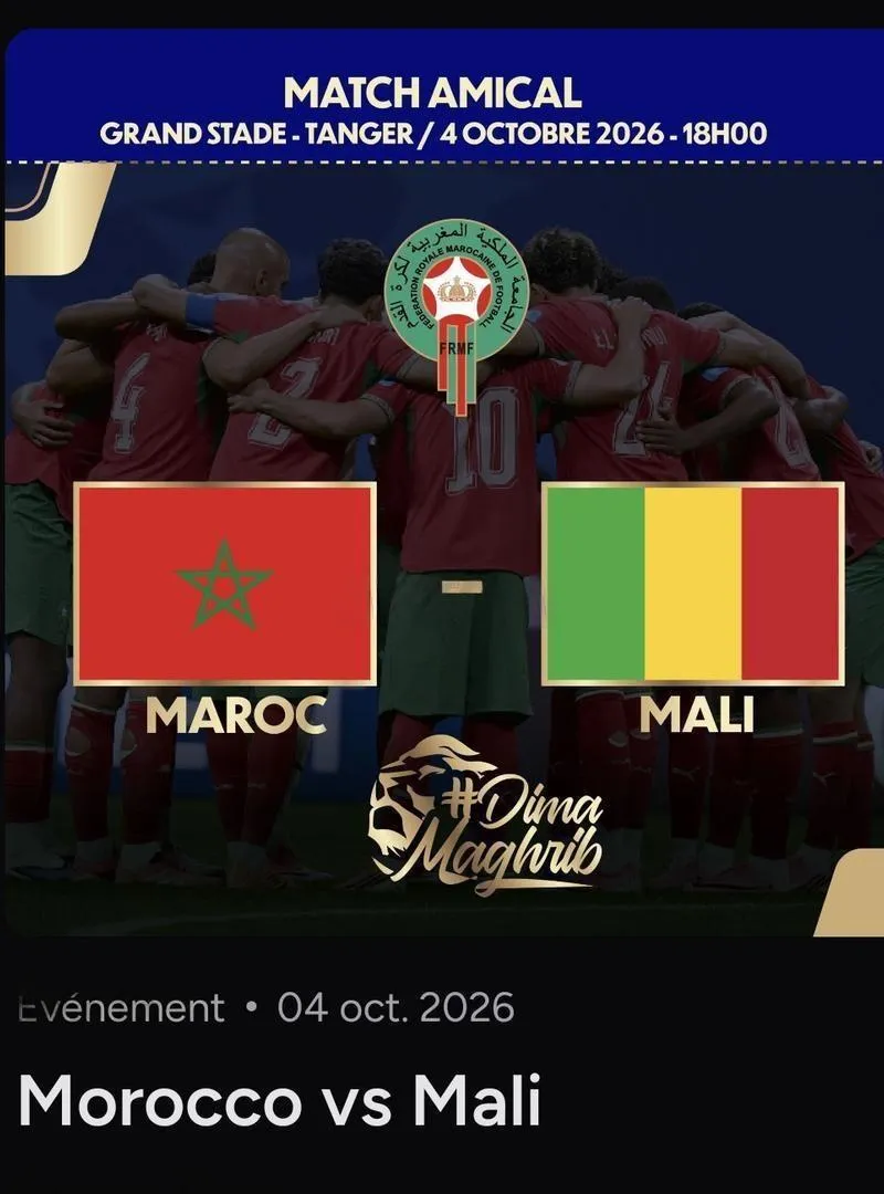 2 billets Maroc Mali