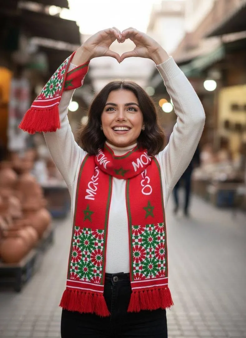 Écharpe de l'équipe nationale marocaine qui a fait le buzz cet hiver