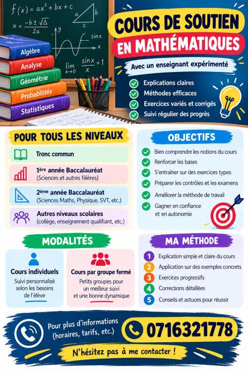 Cours de soutien en maths