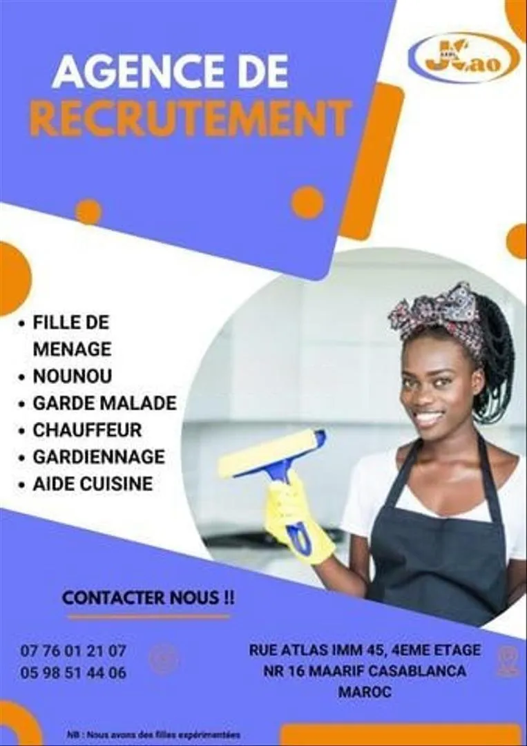 FEMME DE MENAGE NOUNOUS AIDE CUISINE