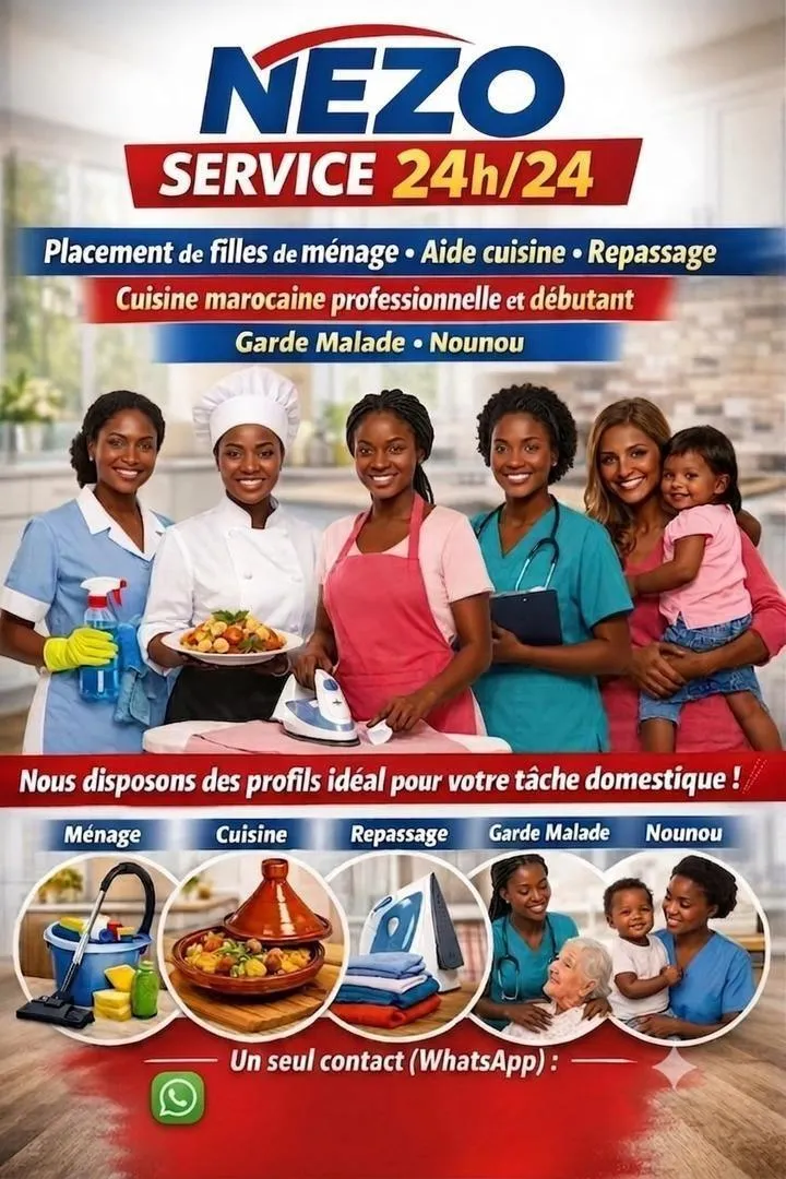 ménage nounou cuisine repassage