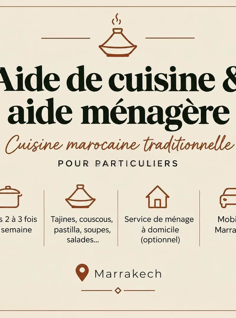 Cuisine marocaine & ménage à domicile