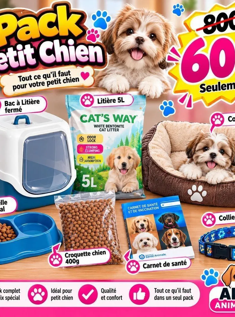Offre promotionnelle disponible sur le pack chiot.