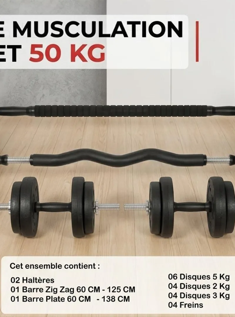 Pack Complet 50 KG De Musculation - Neuf -