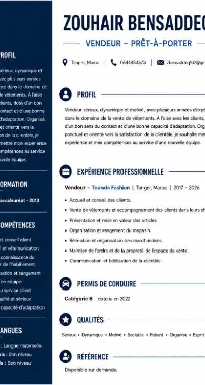 Vendeur/conseiller de vente - Recherche d'emploi