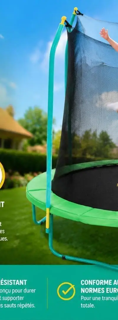Trampoline 2,44M x 2,50M Avec Filet De Sécurité