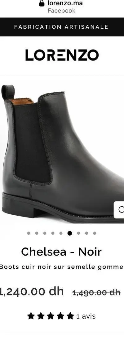 Bottes Chelsea Lorenzo cuir noir, très bon état
