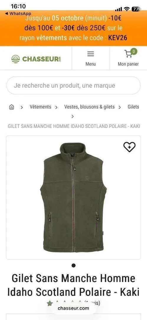 Gilet chasse randonnée polaire ai gle