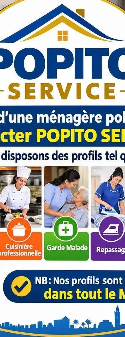 Ménage, repassage, nounou, cuisine