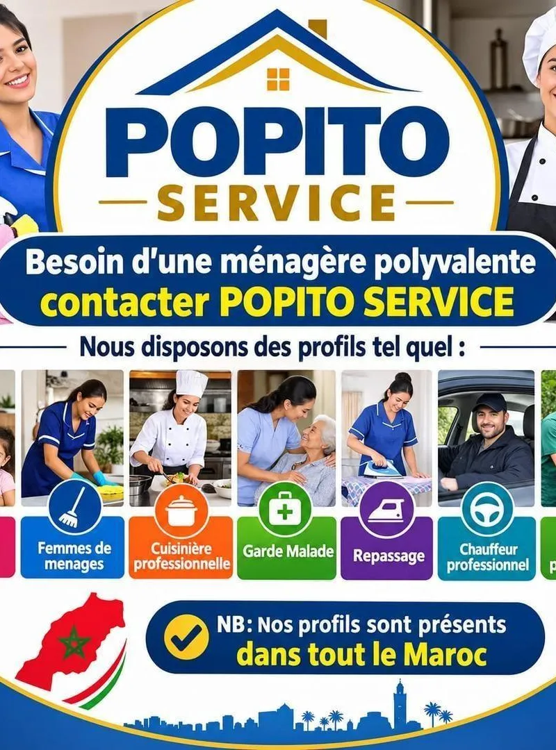 Ménage, repassage, nounou, cuisine