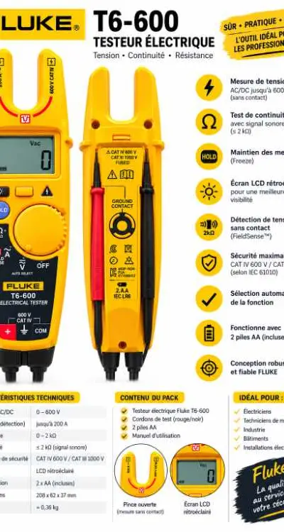 Fluke t6-600 – testeur électrique professionnel