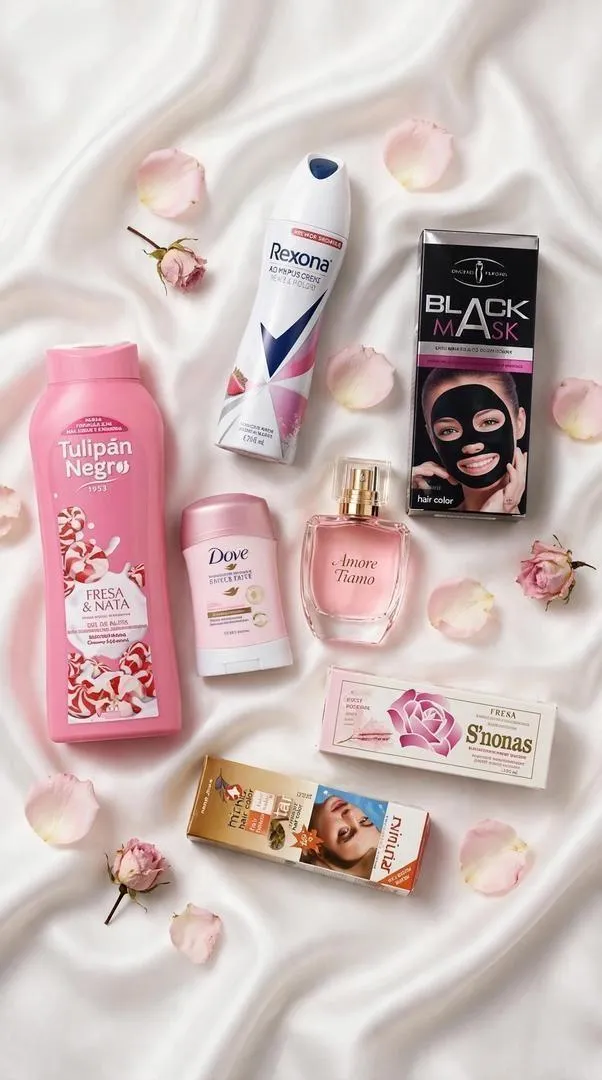 Ensemble complet de produits de soins corporels. c