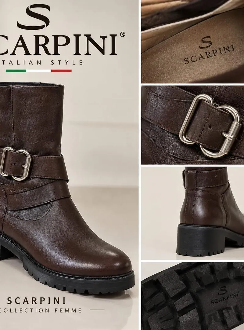 Bottines SCARPINI cuir marron - très bon état