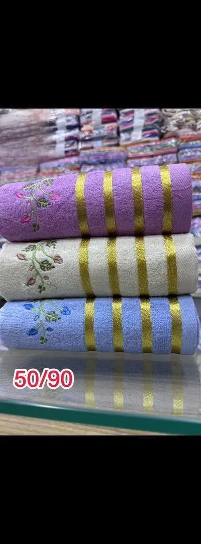 Coton brodé doux 💝👍🏻👍🏽Serviette épaisse 3 pièces