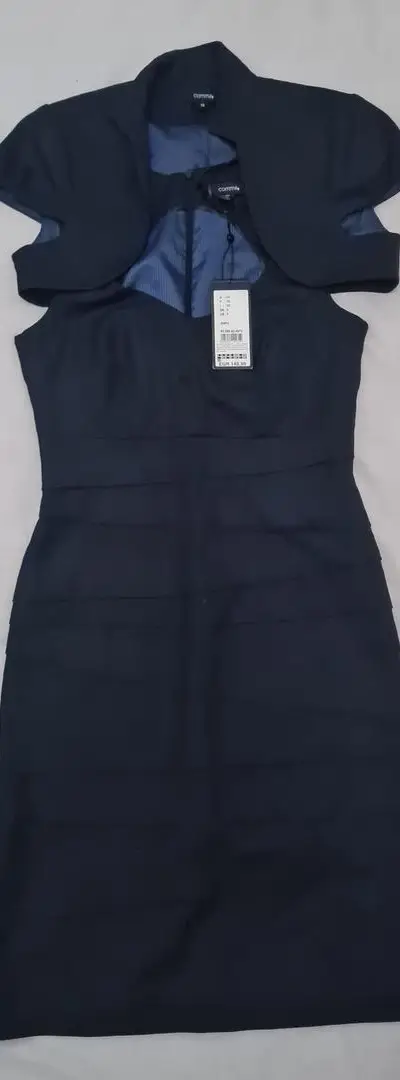 Robe fourreau Comma bleue avec boléro - T. 34 (XS)