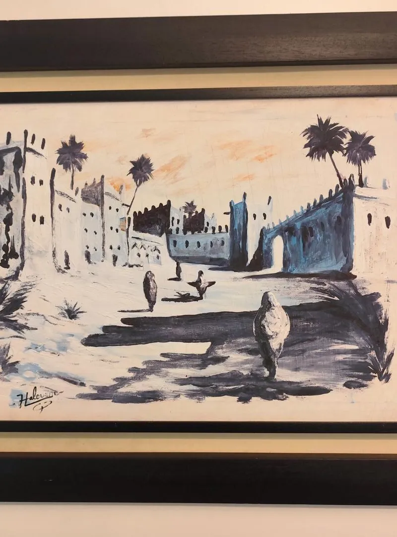 TABLEAU MAROCAIN REALISTE SIGNE HALOUANE