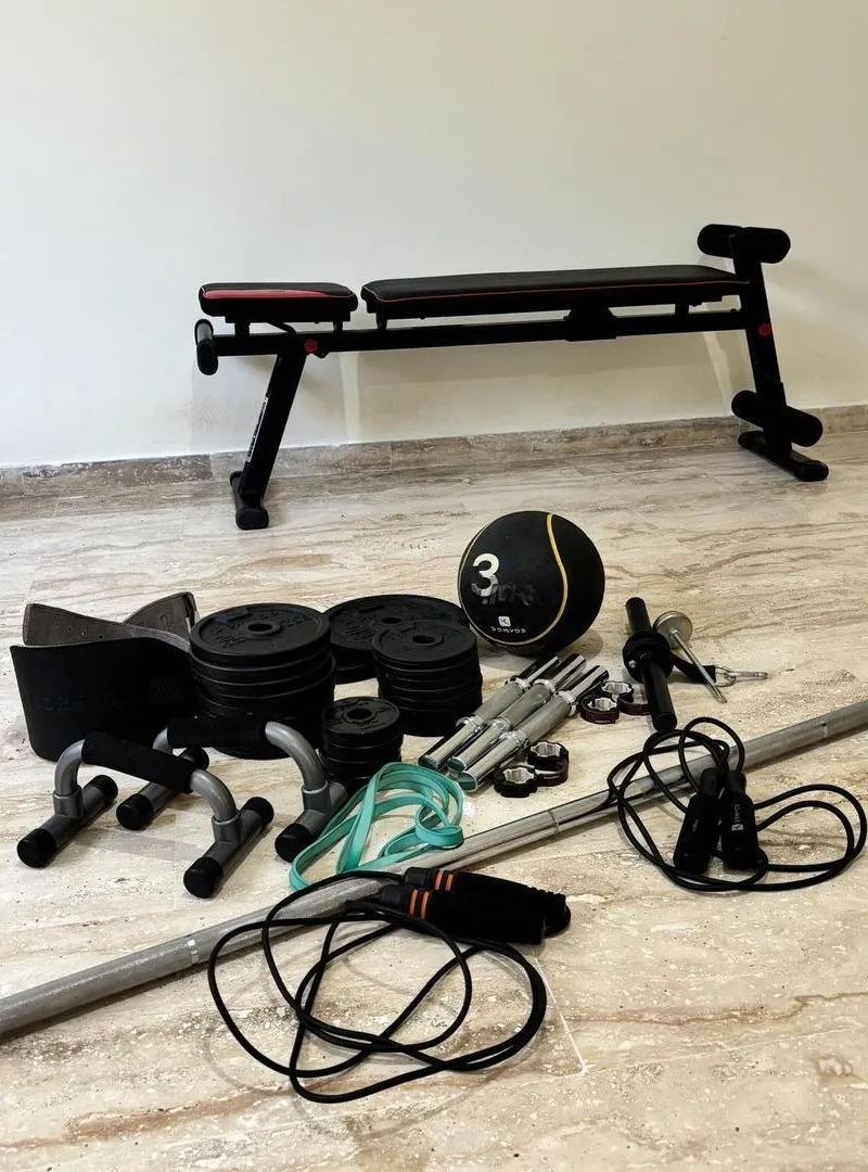 Pack musculation - Banc, haltères, 36 kg de poids
