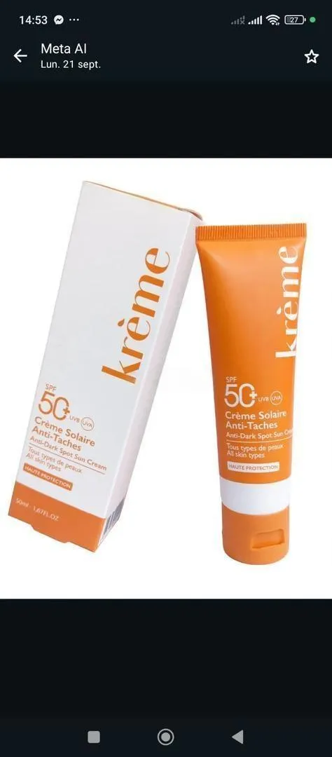 Crème solaire 80 dh
