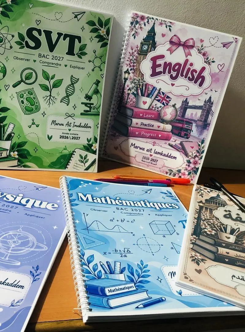 Cahiers et agendas du Bac personnalisés au nom (100 pages)