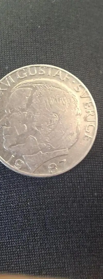 Suède 1 Krona Pièce 1987 - Roi Carl XVI Gustaf