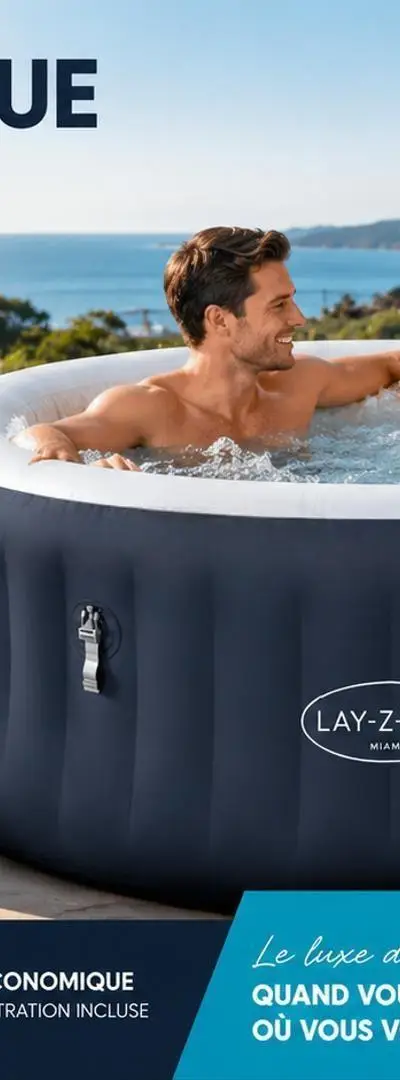 Jacuzzi Portable 180 x 66 CM - 2 à 4 Personnes