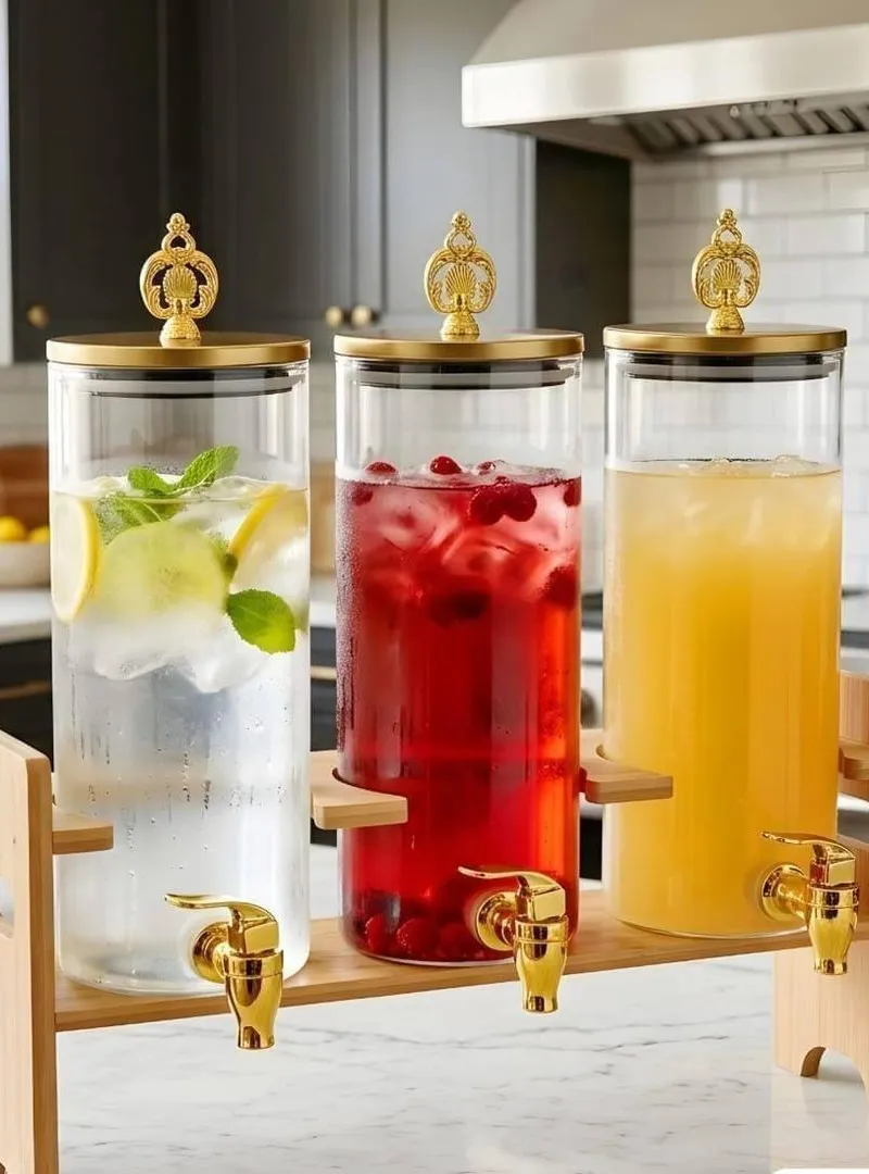 Ensemble 3 pièces de bouteilles pour jus et huiles