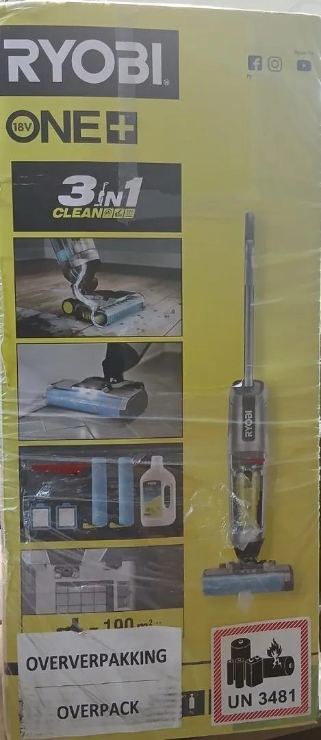 Aspirateur laveur balai 3 en 1 RYOBI 18V ONE