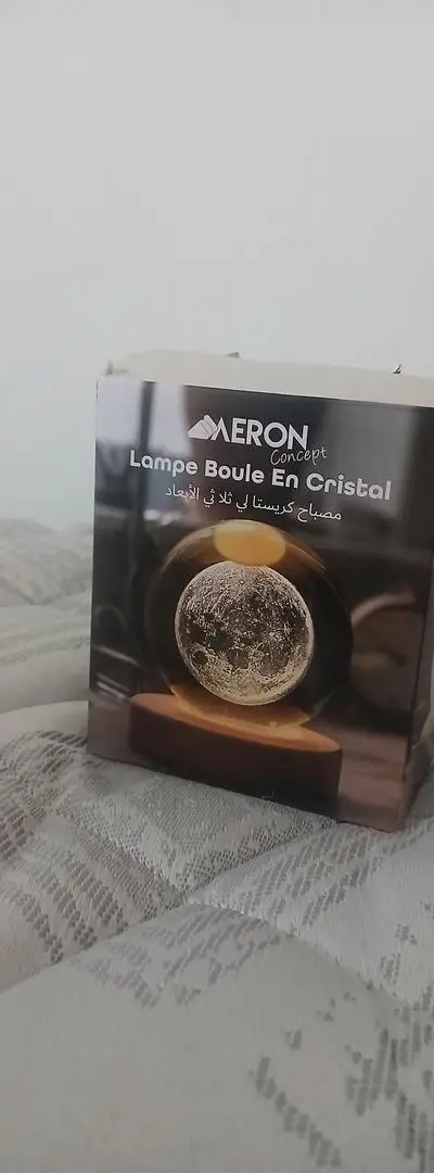 Lampe Boule Cristal 3D Saturne Veilleuse LED