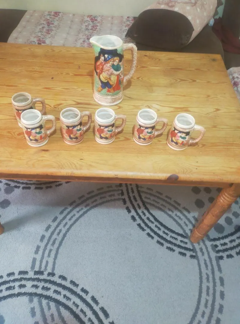 Rare antiquité allemande, service antique 7 pièces des années 80