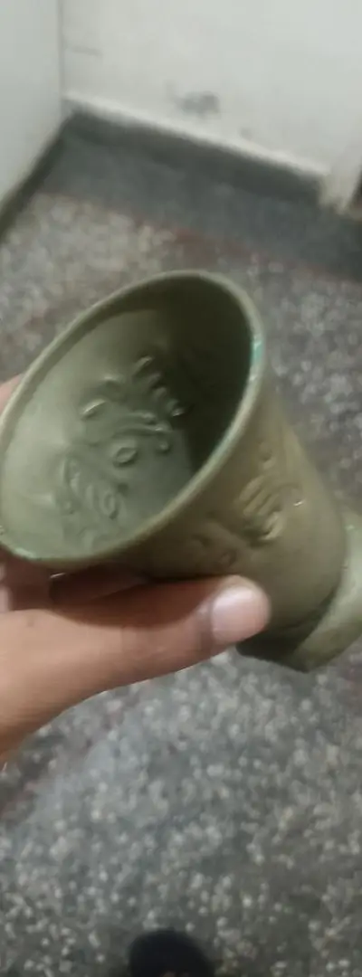 كأس نحاس بلدي قديم منقوش 