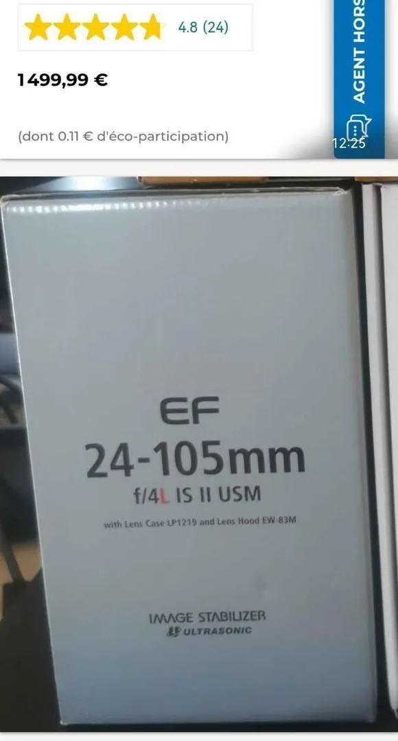 Objectif Canon EF 24-105mm f/4L IS II USM