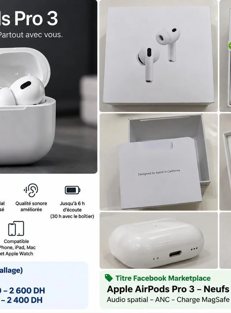 Apple AirPods Pro 3 – Comme neufs
