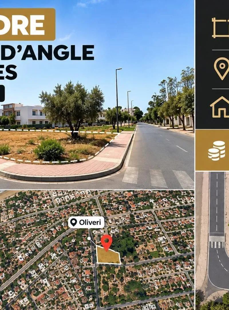 À VENDRE – TERRAIN D’ANGLE | DAR BOUAZZA