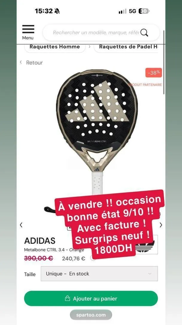 Raquette padel Adidas Metalbone CTRL 3.4