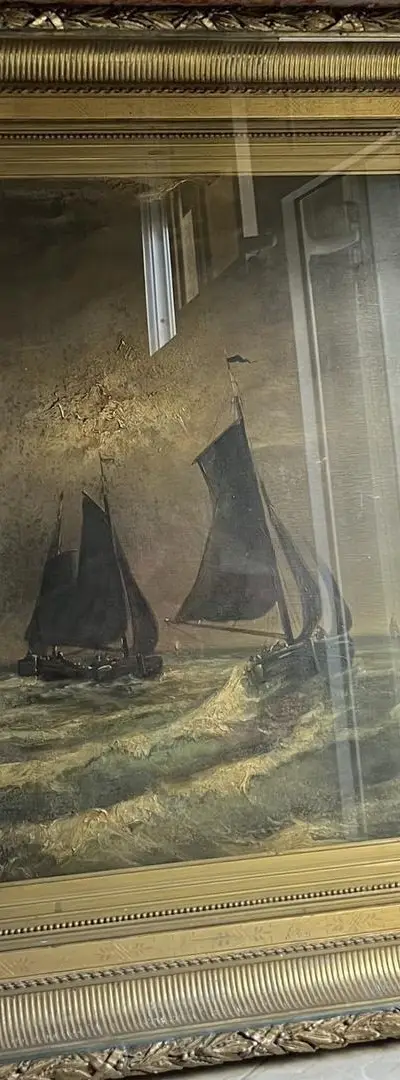 Tableau ancien de paysage marin à vendre