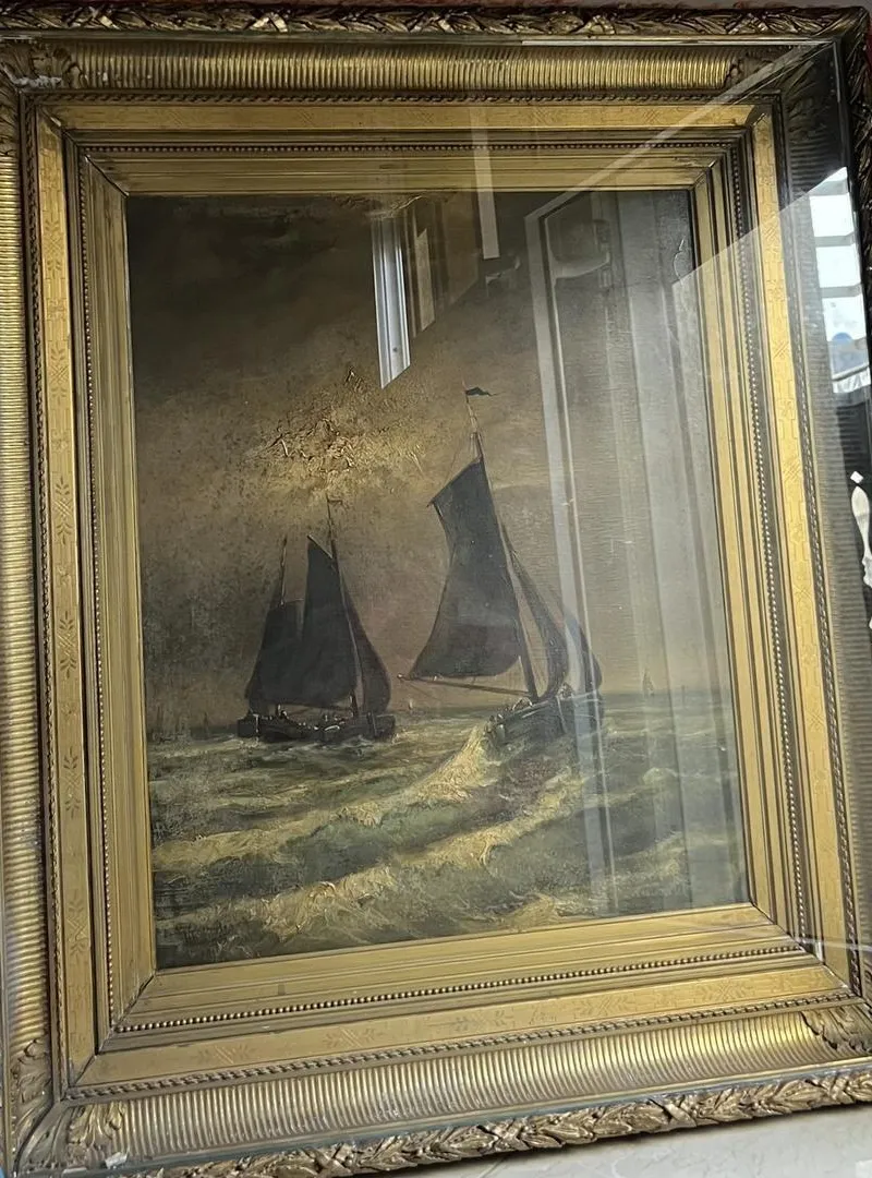 Tableau ancien de paysage marin à vendre