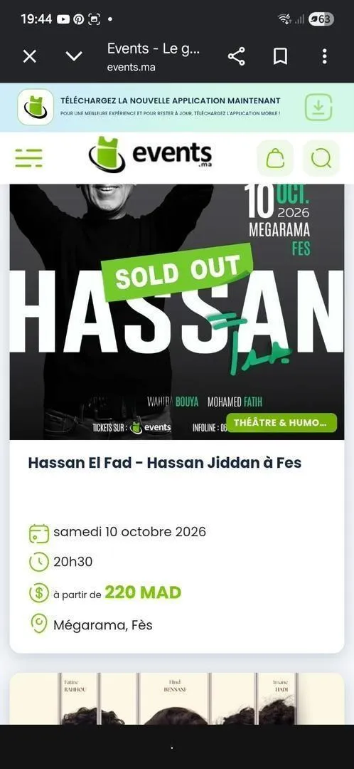 3 billets de Hassan Elfad à vendre