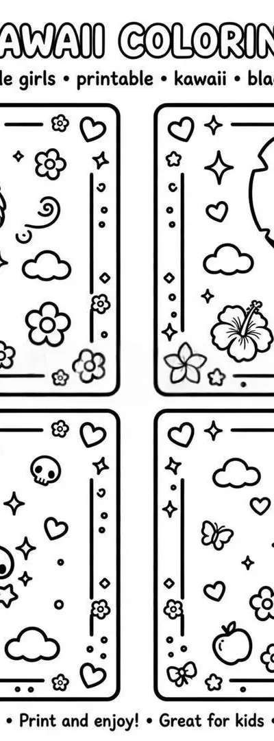 Coloriages de personnages mignons pour filles