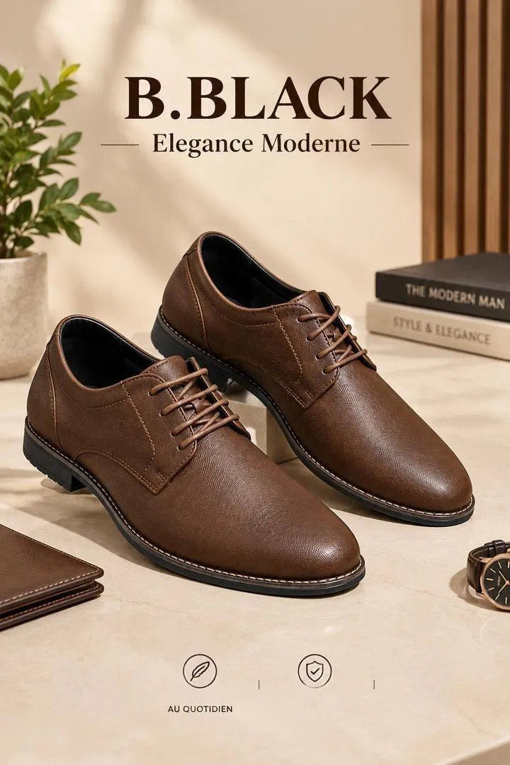 B.BLACK Derby Marron Taille 41 Très Bon État