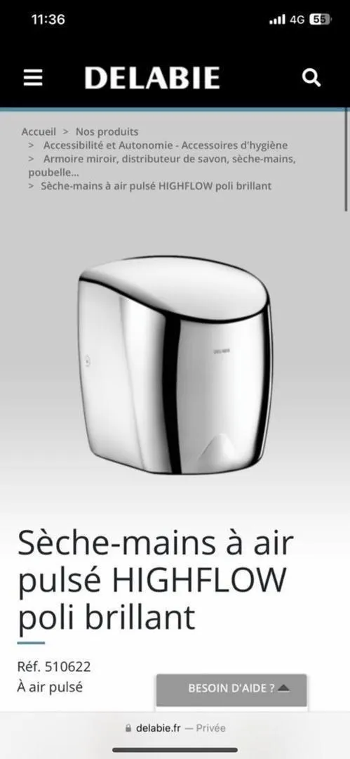 Sèche-main à air pulsé