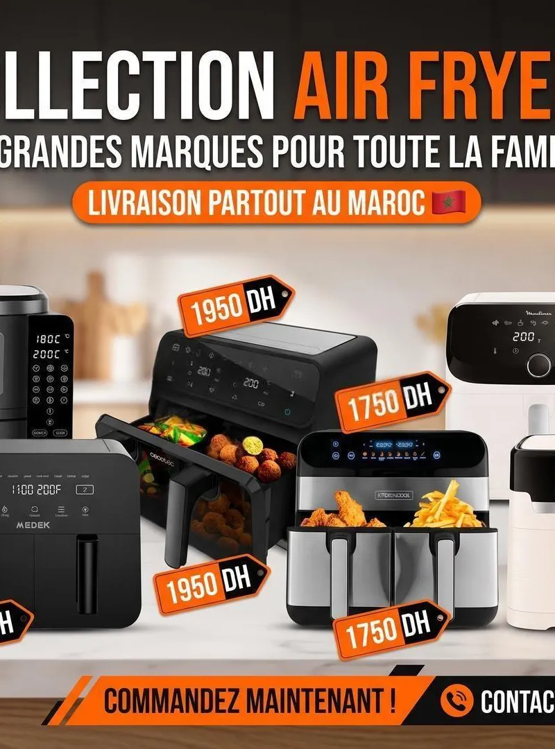 Air Fryer Friteuse Sans Huile Double Bac 7L à 11L