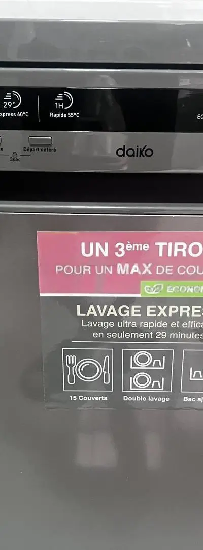 Vaisselle DAIKO et lave linge WHIRPOOL 2026