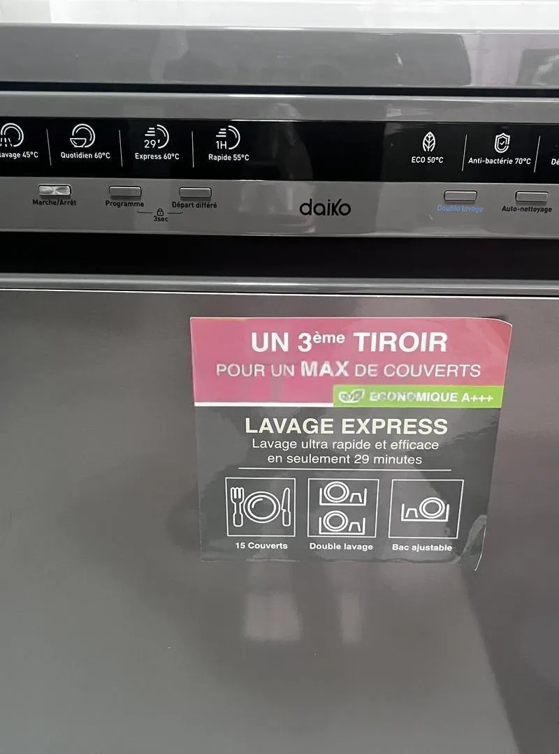 Vaisselle DAIKO et lave linge WHIRPOOL 2026