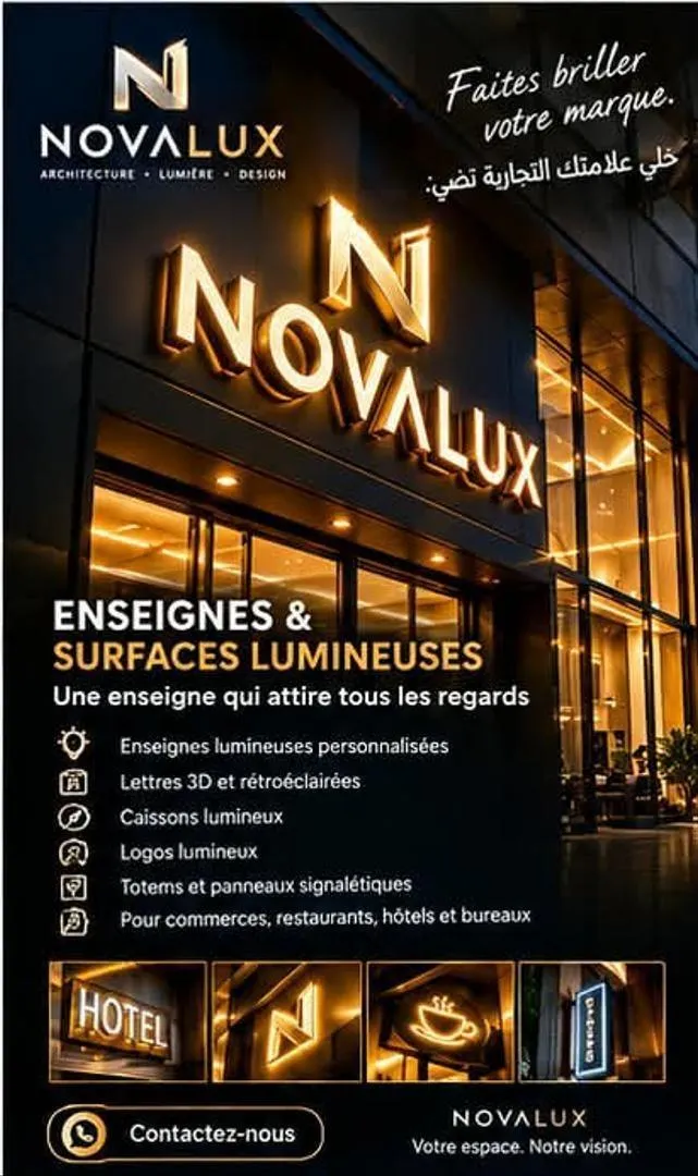 Création et installation d’enseignes lumineuses.