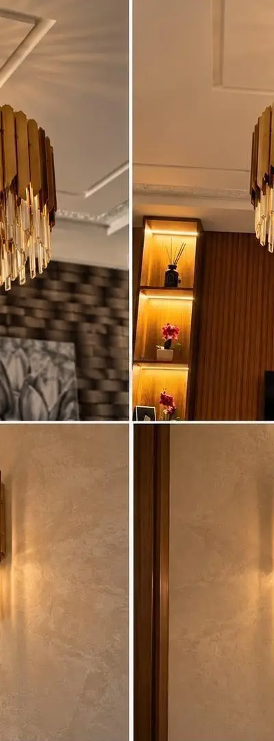 Lustre cristal avec appliques