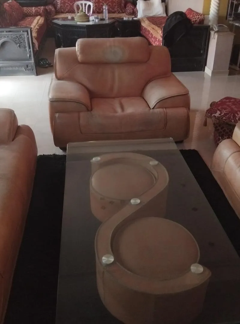 Salon en cuir véritable